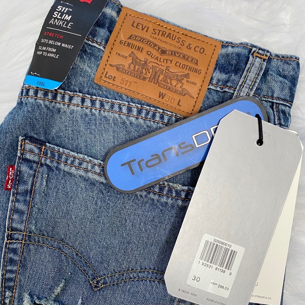 NEW wTag-LEVI’S Premium 511 Slim Ankle Jeans 30 - Picture 2 of 4